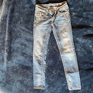 Size 26 Miss Me embroidered jeans with bling